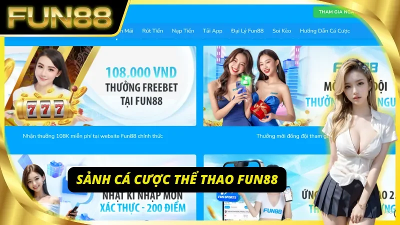 Sảnh cá cược Thể thao siêu xịn của Fun88